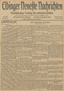 Elbinger Neueste Nachrichten, Nr. 305 Donnerstag 6 November 1913 65. Jahrgang