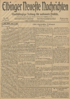 Elbinger Neueste Nachrichten, Nr. 305 Donnerstag 6 November 1913 65. Jahrgang