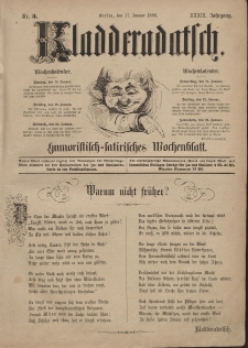 Kladderadatsch, 39. Jahrgang, 17. Januar 1886, Nr. 3
