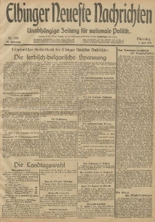 Elbinger Neueste Nachrichten, Nr. 149 Dienstag 3 Juni 1913 65. Jahrgang