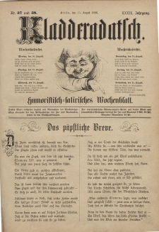Kladderadatsch, 39. Jahrgang, 15. August 1886, Nr. 37/38