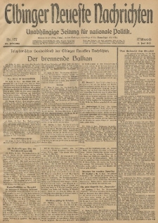 Elbinger Neueste Nachrichten, Nr. 157 Mittwoch 11 Juni 1913 65. Jahrgang