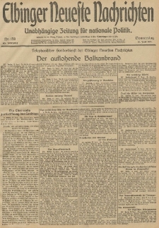 Elbinger Neueste Nachrichten, Nr. 158 Donnerstag 12 Juni 1913 65. Jahrgang