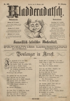 Kladderadatsch, 40. Jahrgang, 23. Oktober 1887, Nr. 49
