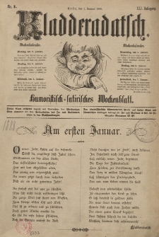 Kladderadatsch, 41. Jahrgang, 1. Januar 1888, Nr. 1