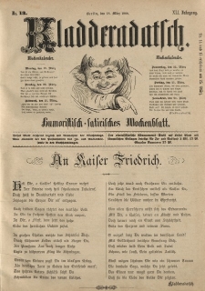 Kladderadatsch, 41. Jahrgang, 18. März 1888, Nr. 13