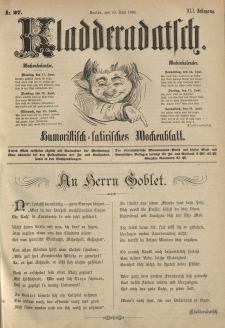 Kladderadatsch, 41. Jahrgang, 10. Juni 1888, Nr. 27