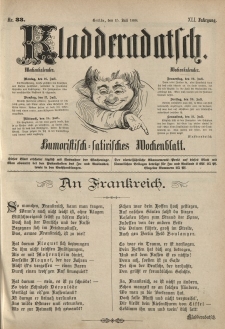 Kladderadatsch, 41. Jahrgang, 15. Juli 1888, Nr. 33