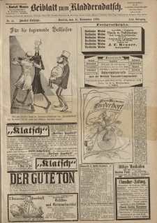Kladderadatsch, 41. Jahrgang, 11. November 1888, Nr. 51 (Beiblatt)