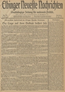 Elbinger Neueste Nachrichten, Nr. 175 Sonntag 29 Juni 1913 65. Jahrgang