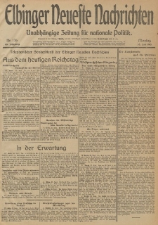Elbinger Neueste Nachrichten, Nr. 176 Montag 30 Juni 1913 65. Jahrgang