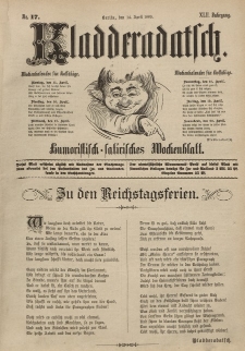Kladderadatsch, 42. Jahrgang, 14. April 1889, Nr. 17