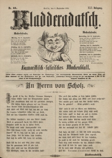 Kladderadatsch, 42. Jahrgang, 8. September 1889, Nr. 41