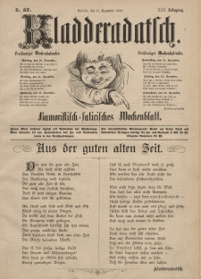 Kladderadatsch, 42. Jahrgang, 15. Dezember 1889, Nr. 57