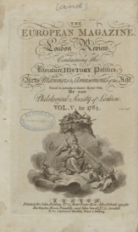 The European Magazine. Vol. V, Januar, 1784