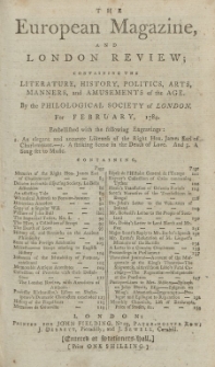 The European Magazine. Vol. V, Februar, 1784