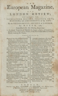 The European Magazine. Vol. V, März, 1784