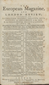 The European Magazine. Vol. V, Juni, 1784