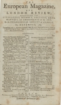 The European Magazine. Vol. VI, November, 1784