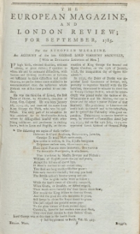 The European Magazine. Vol. VIII, September, 1785