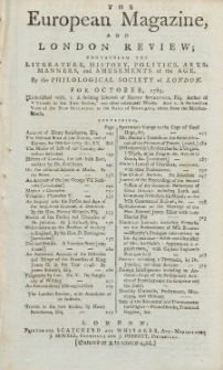 The European Magazine. Vol. VIII, Oktober, 1785