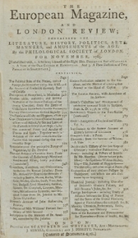 The European Magazine. Vol. VIII, November, 1785