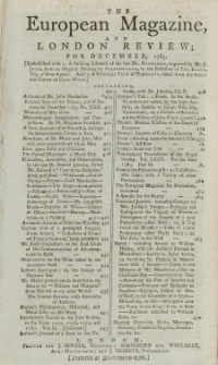 The European Magazine. Vol. VIII, Dezember, 1785