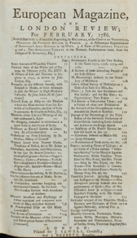 The European Magazine. Vol. IX, Februar, 1786