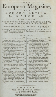 The European Magazine. Vol. IX, März, 1786