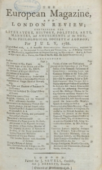 The European Magazine. Vol. X, Juli, 1786