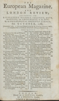 The European Magazine. Vol. X, Oktober, 1786