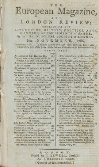 The European Magazine. Vol. X, November, 1786