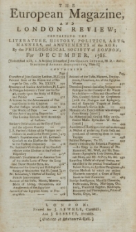 The European Magazine. Vol. X, Dezember, 1786