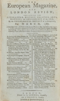 The European Magazine. Vol. XI, März, 1787