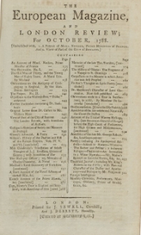 The European Magazine. Vol. XIV, Oktober, 1788