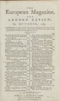 The European Magazine. Vol. XVI, Oktober, 1789