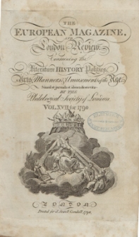 The European Magazine. Vol. XVII, Januar, 1790