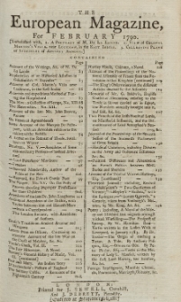 The European Magazine. Vol. XVII, Februar, 1790