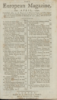 The European Magazine. Vol. XVII, April, 1790