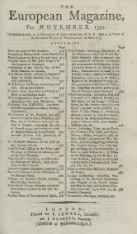 The European Magazine. Vol. XXII, November, 1792
