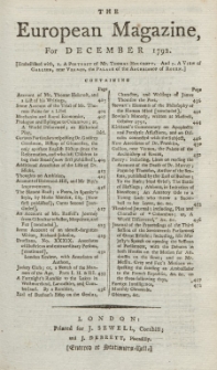 The European Magazine. Vol. XXII, Dezember, 1792