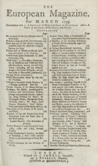 The European Magazine. Vol. XXIII, März, 1793