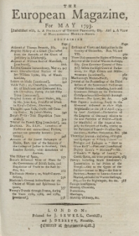The European Magazine. Vol. XXIII, Mai, 1793