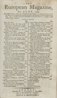 The European Magazine. Vol. XXIII, Juni, 1793