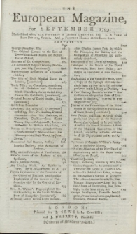 The European Magazine. Vol. XXIV, September, 1793
