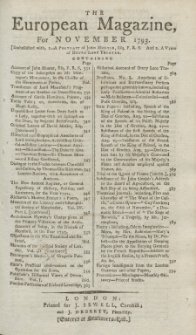 The European Magazine. Vol. XXIV, November, 1793