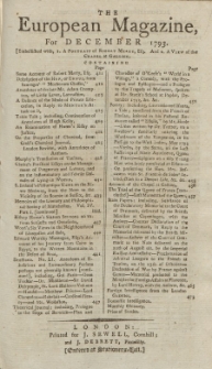 The European Magazine. Vol. XXIV, Dezember, 1793