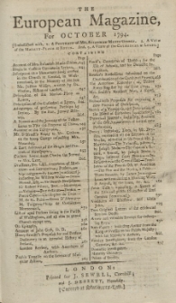 The European Magazine. Vol. XXVI, Oktober, 1794