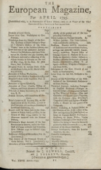 The European Magazine. Vol. XXVII, April, 1795