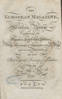 The European Magazine. Vol. XXVIII, Juli, 1795